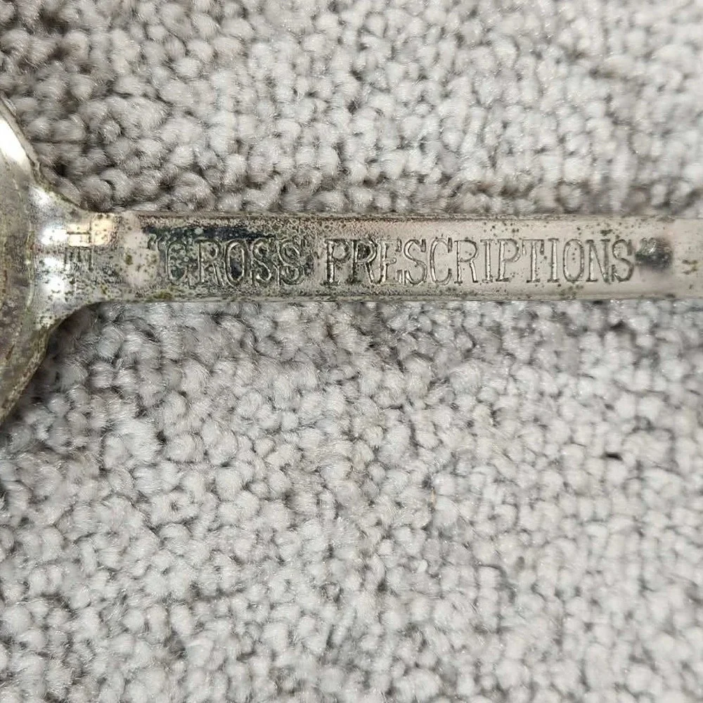 Gross Prescriptions Medicine Spoon Silver‎ Antique Next Dose Dial Apothecary